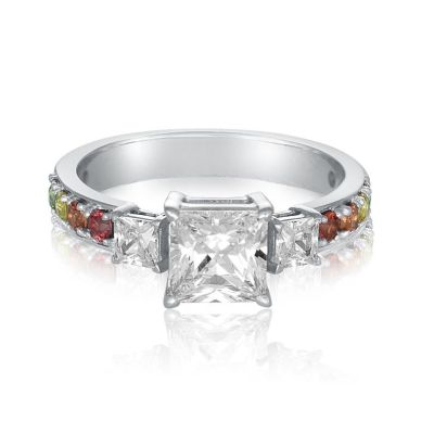 CENTRAL SQUARE DRAG PRIDE PROMISE RING IN SILVER