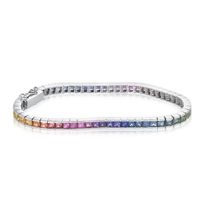ROMANTIC UNICORN BRACELET IN SILVER 2.8MM 12 CARATS RAINBOW TRIBUTE FOR VALENTINE'S
