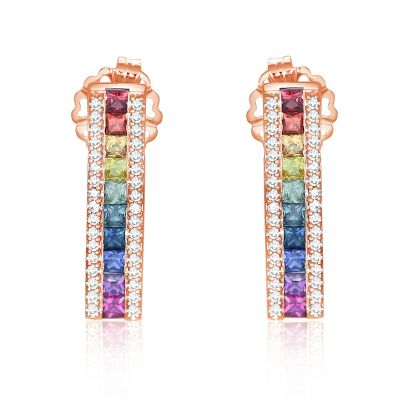 SANTA BARBARA DIAMOND RAINBOW STUD EARRINGS GOLD