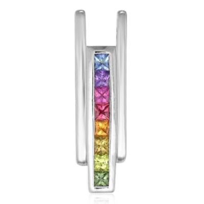 NEVADA GAY BEAR PRIDE RAINBOW PENDANT STERLING SILVER SPACECRAFT LOVERS