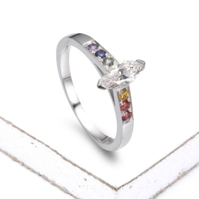 LAS VEGAS MARQUISE RING IN STERLING SILVER by EQUALLI.COM