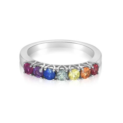 NEW MEXICO RING SILVER PROMISE GAY NATURAL SAPPHIRE