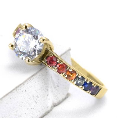 TRANSGENDER PRIDE LAS VEGAS RING IN 14K GOLD BY EQUALLI.COM