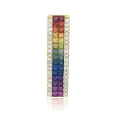 SANTA BARBARA DIAMOND RAINBOW BAR NECKLACE PENDANT GOLD