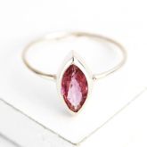 PINK TOURMALINE 0.98 CARAT 10K PINK GOLD RING - SIZE 6 By EQUALLI.com