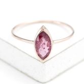 PINK TOURMALINE 1.13 CARAT 10K PINK GOLD RING - SIZE 9 by EQUALLI.COM