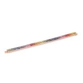 20 CARATS 14K GOLD ETERNITY BRACELET PRINCESS CUT SAPPHIRE 2.8MM DOUBLE RAINBOW 