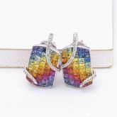 ADALYN RAINBOW SAPPHIRE & DIAMOND EARRINGS IN 18K GOLD