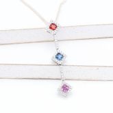 SARAH RAINBOW SAPPHIRE & DIAMOND PENDANT IN 18K GOLD