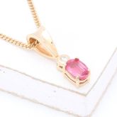 KARA RARE PINK SPINEL & DIAMOND PENDANT IN 14K YELLOW GOLD by EQUALLI.COM