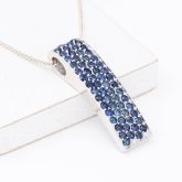 MAINE BLUE SAPPHIRE PENDANT IN STERLING SILVER