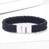 VICTOR LEATHER BRACELET IN BLUE by EQUALLI.COM