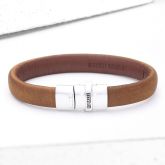 BOMER LEATHER BRACELET IN BROWN by EQUALLI.COM