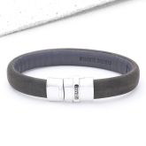 BOMER LEATHER BRACELET IN GREY by EQUALLI.COM