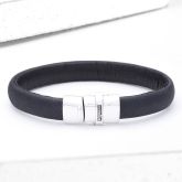 BOMER LEATHER BRACELET IN BLUE by EQUALLI.COM
