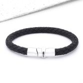 PAGE LEATHER BRACELET IN BLACK by EQUALLI.COM