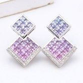 PENELOPE PURPLE SAPPHIRE & DIAMOND EARRINGS IN 18K GOLD