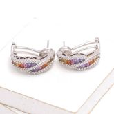 SOPHIA RAINBOW SAPPHIRE & DIAMOND EARRINGS IN 18K GOLD