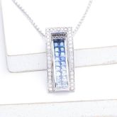AUBREY BLUE SAPPHIRE & DIAMOND PENDANT IN 18K GOLD