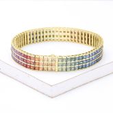 30 CARAT TRIPLE ROW CHELSEA BRACELET IN 14K GOLD by EQUALLI.com