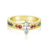 LAS VEGAS RAINBOW MARQUISE RING GOLD