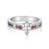 LAS VEGAS RAINBOW MARQUISE RING SILVER
