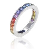 NEW YORK RING 3.65 CT IN 14K GOLD-14K White Gold-7.5