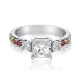 CENTRAL SQUARE DRAG PRIDE PROMISE RING IN SILVER