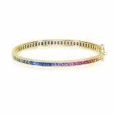 HAWAII UNICORN Gold Stack Bangle 8 Carats 2.5mm Princess Cut Pansexual Jewelry