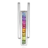 NEVADA GAY BEAR PRIDE RAINBOW PENDANT STERLING SILVER SPACECRAFT LOVERS