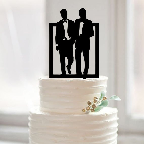 Gay Wedding Cake Topper Groom to Groom Cake Topper for Men Gift